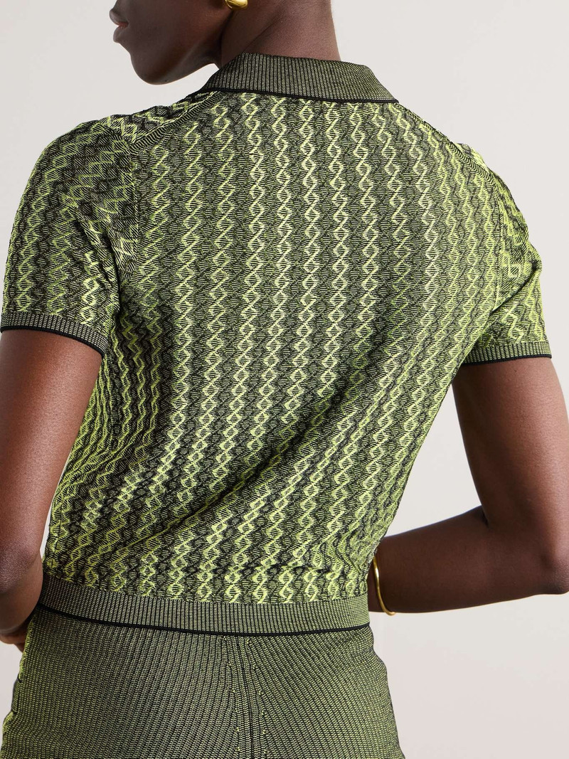 Marino jacquard-knit polo shirt Green 3