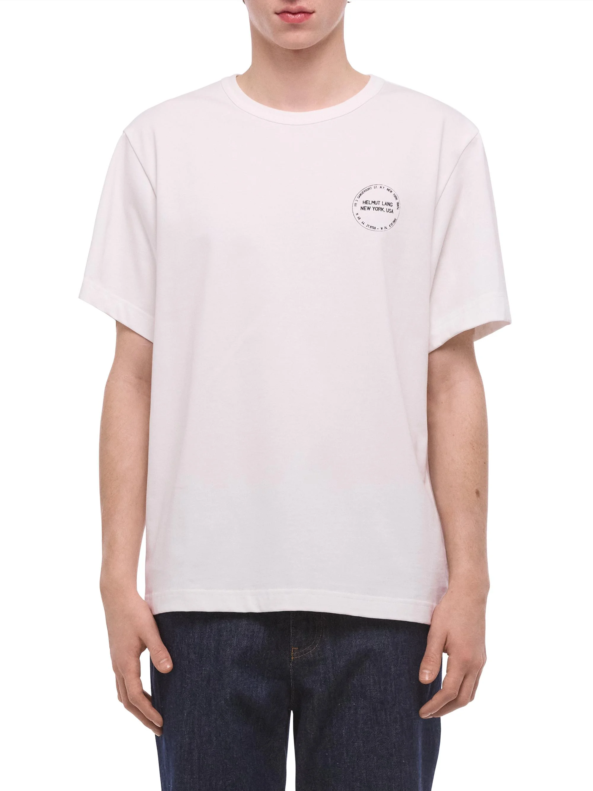 Men's Stamp Collage Cotton T-Shirt - Optic White - 1