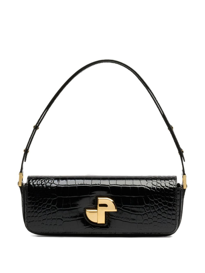 Le Lock crocodile-embossed shoulder bag 1