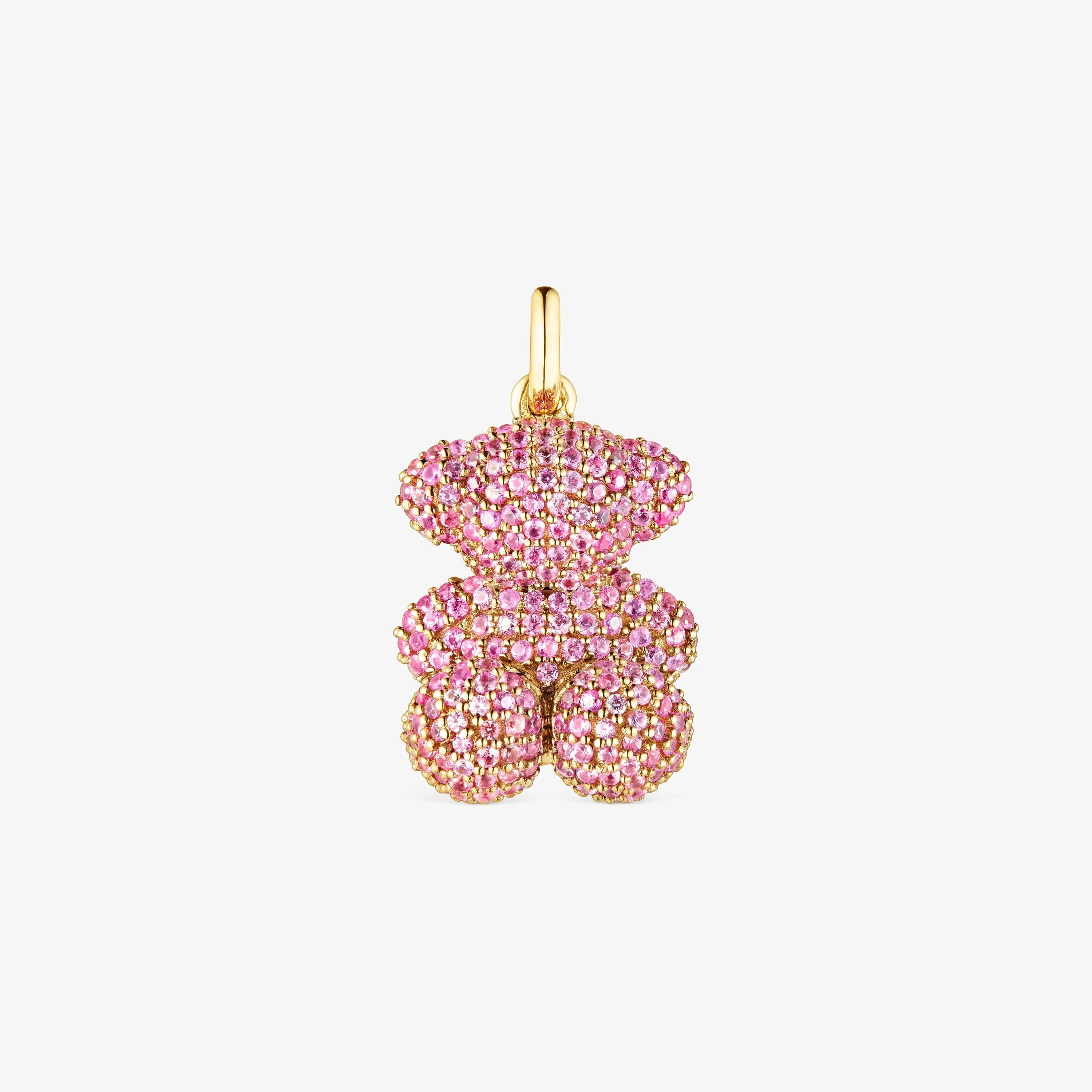 Sapphire and 18K solid gold Bold Bear pendant - 1
