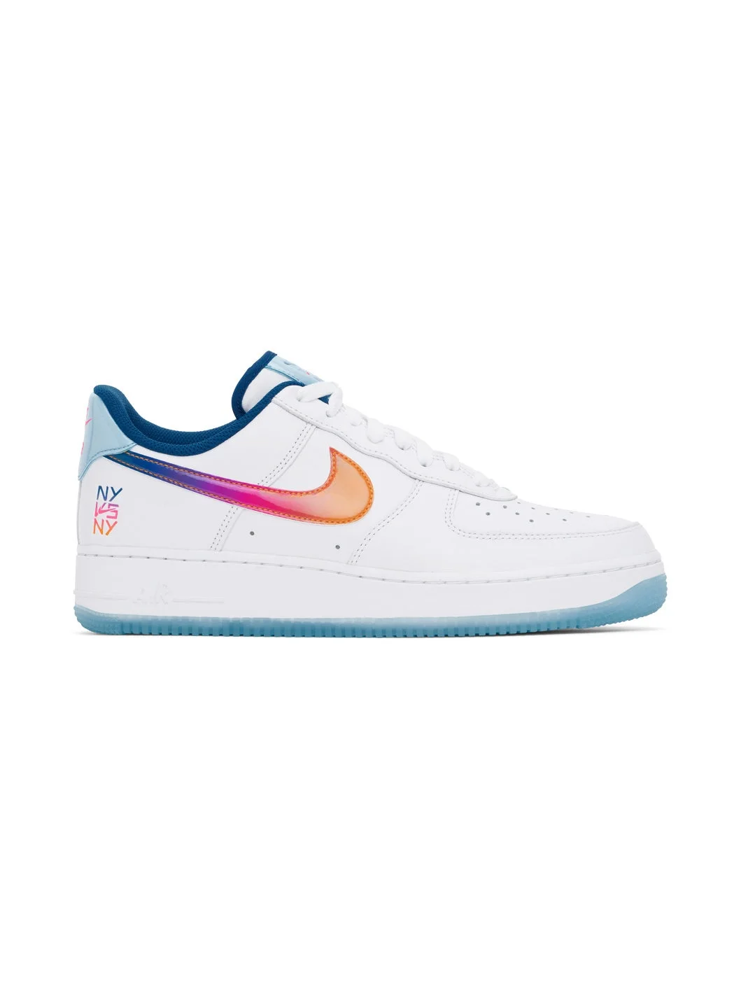 White & Blue Air Force 1 '07 Premium Sneakers - 1