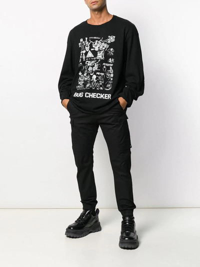 JOHNUNDERCOVER illustration print long sleeve top outlook