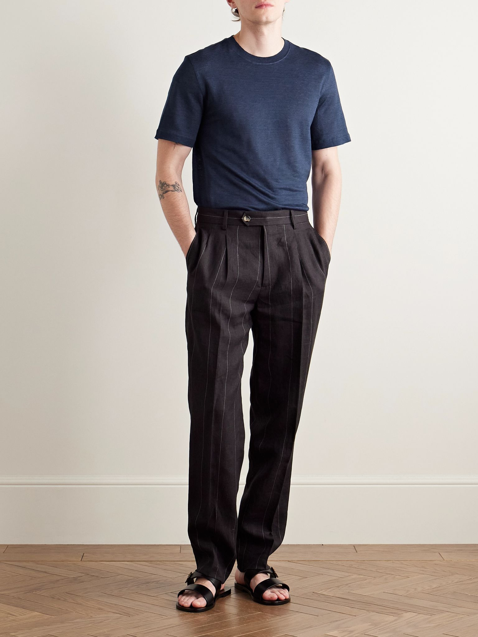 Oasi Linen T-Shirt Navy - 2