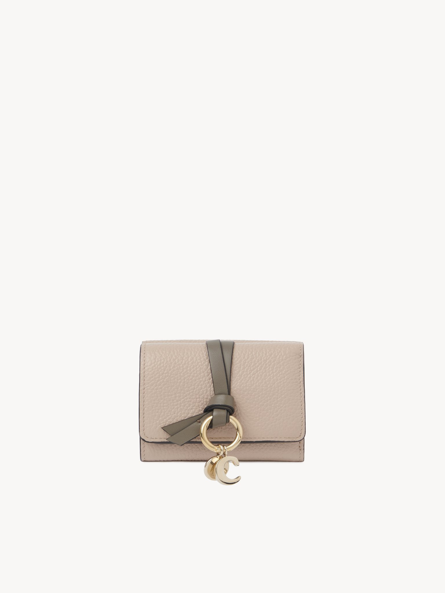 MINI ALPHABET TRI-FOLD IN GRAINED LEATHER - 1