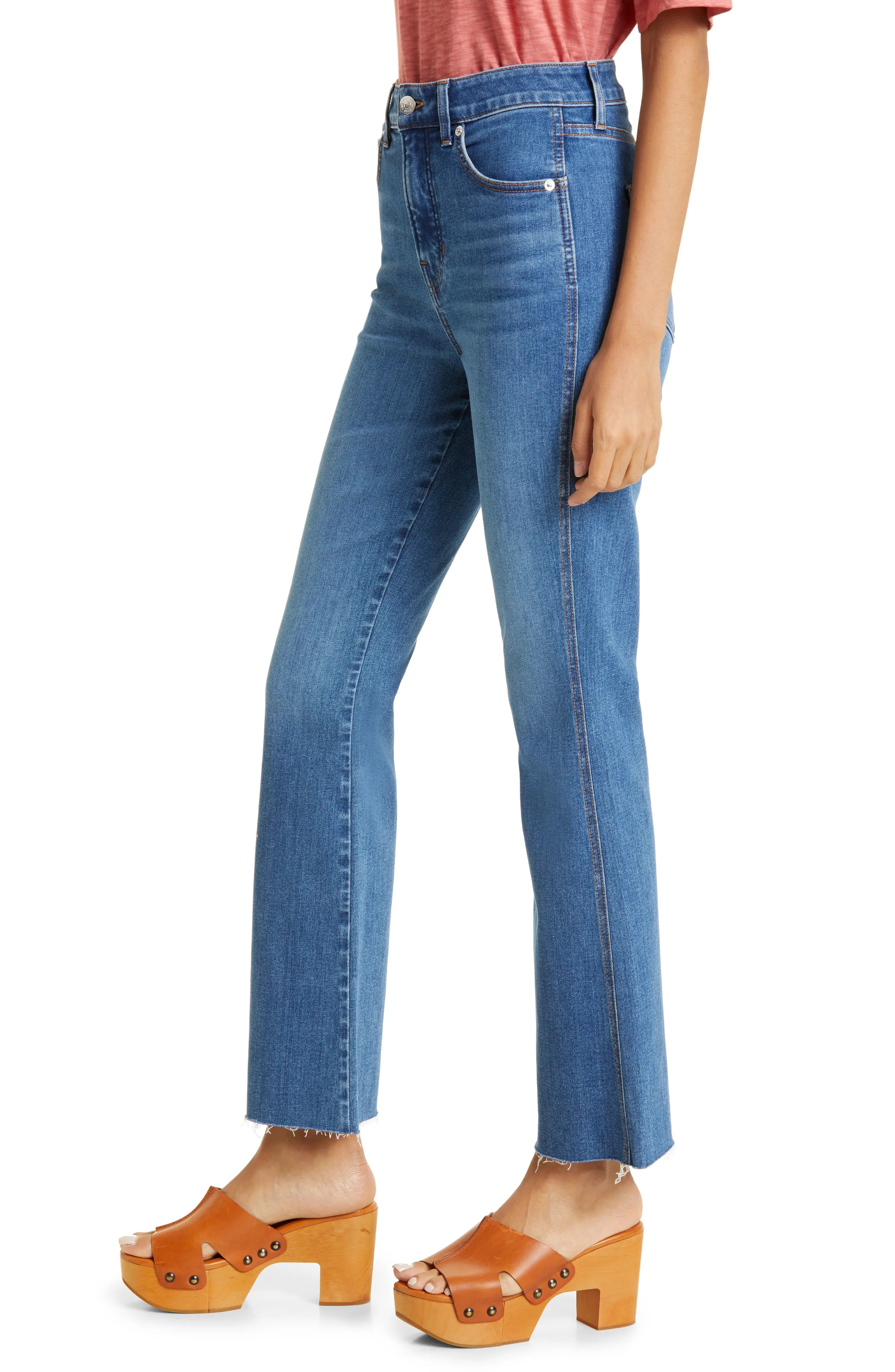 Carson Raw Hem High Waist Ankle Flare Jeans - 3