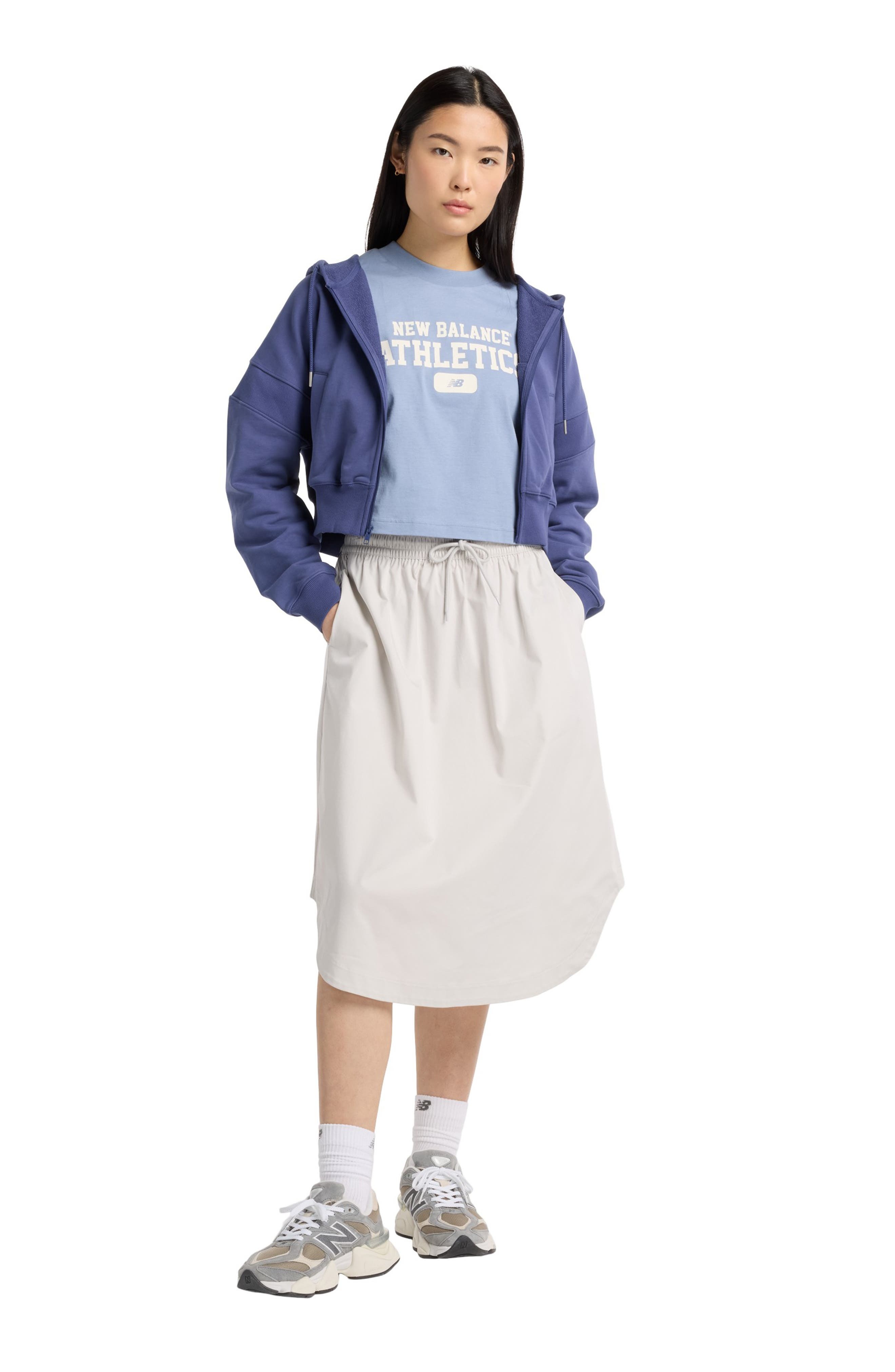 New Balance Heritage Relaxed Crop Logo Graphic T-Shirt in Dusk Shower at Nordstrom - 6