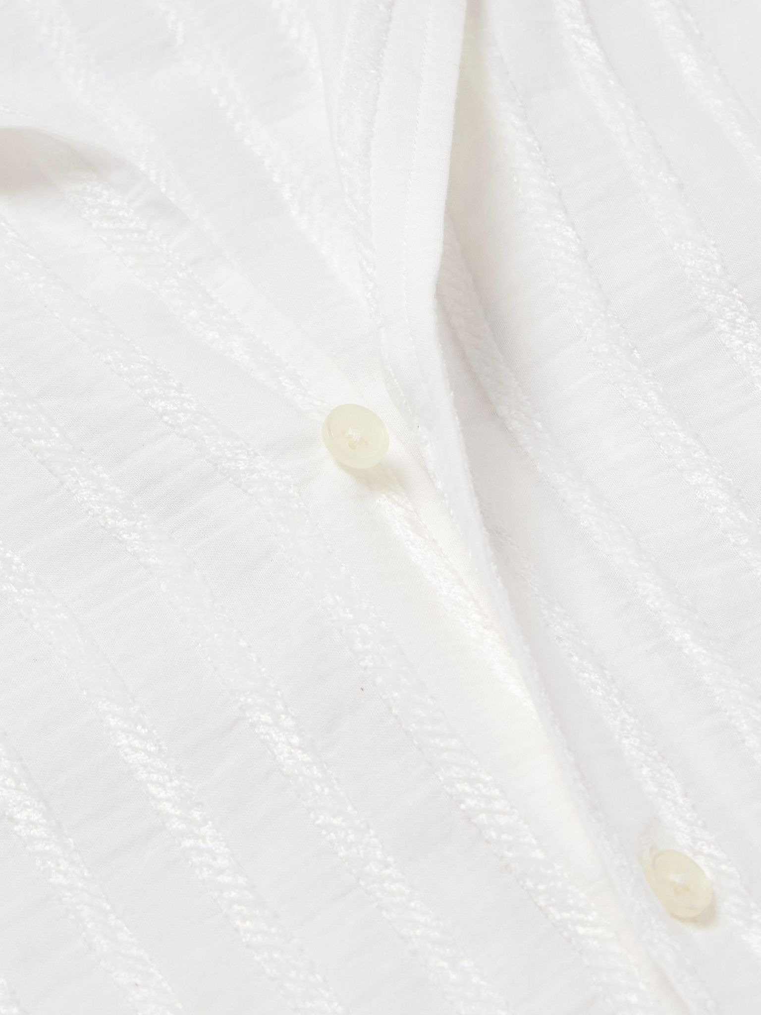Maitan Camp-Collar Chenille-Jacquard Shirt White - 5