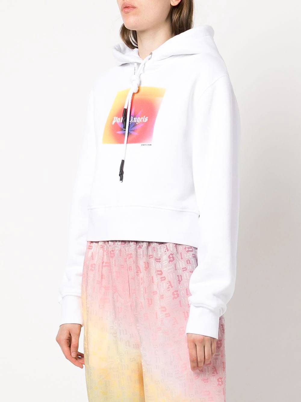 gradient logo print hoodie - 3
