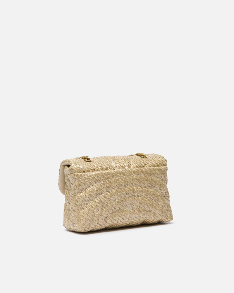 PINKO LOVE BAG PUFF MINI RAFFIA SHOULDER BAG WITH CHAIN outlook