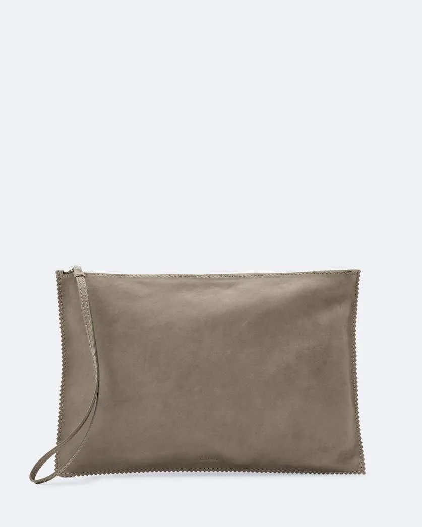 SILOH PINKED-EDGE LARGE LEATHER POUCH - 1