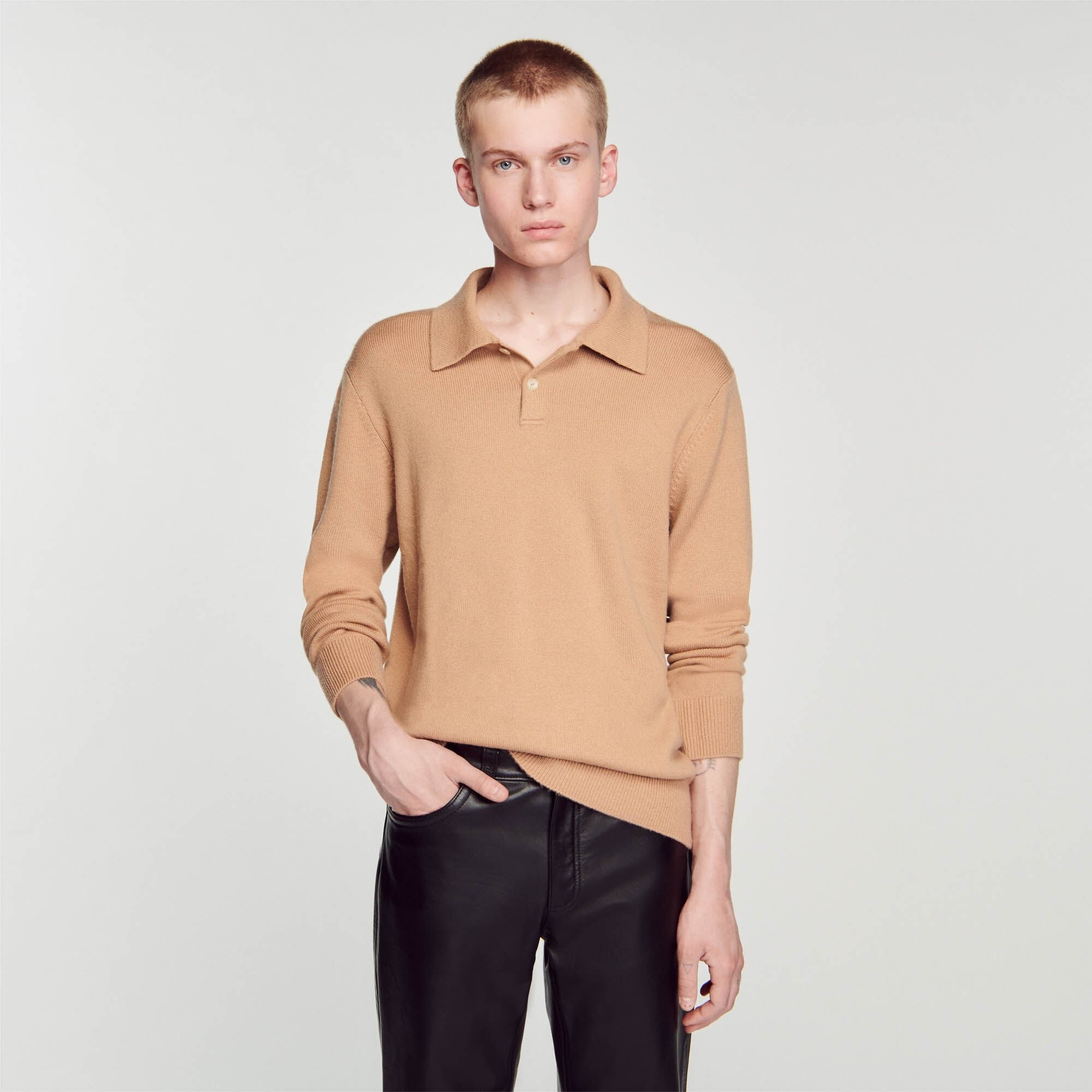 WOOL AND CASHMERE POLO SHIRT - 5