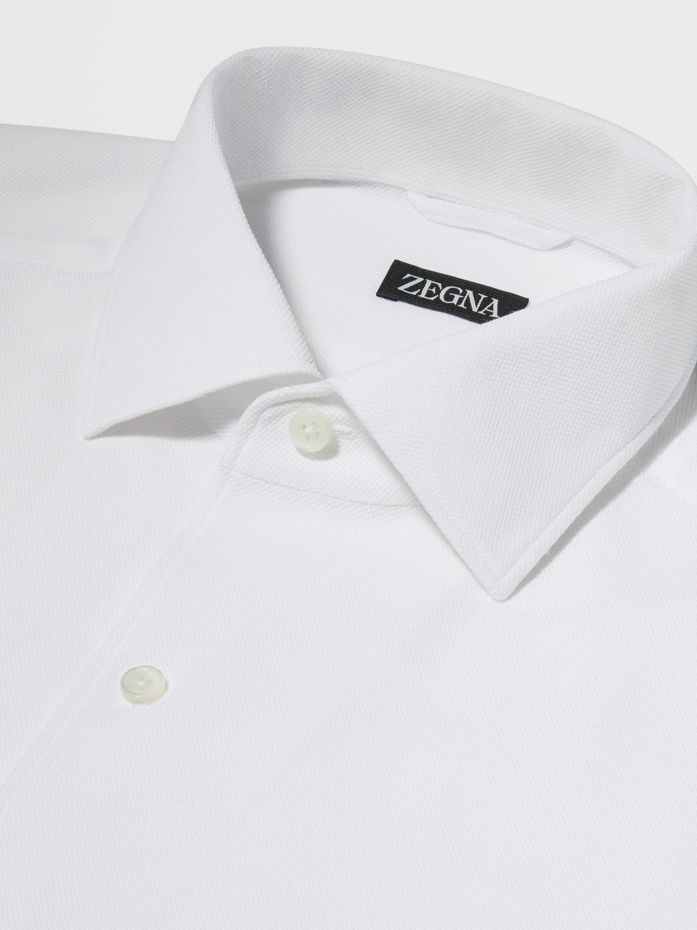 WHITE PURE COTTON JERSEY LONG-SLEEVE SHIRT - 3