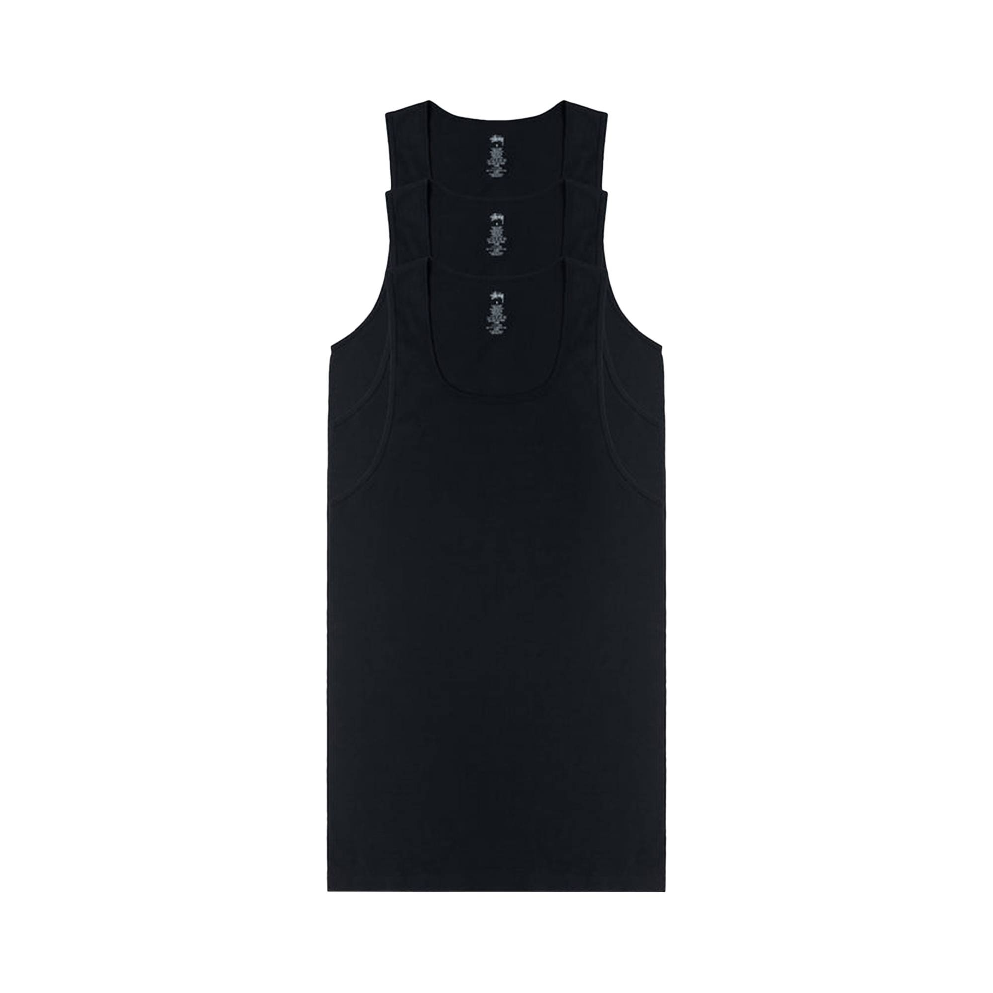 Stussy Ribbed Tank - 3 Pack 'Black' - 1