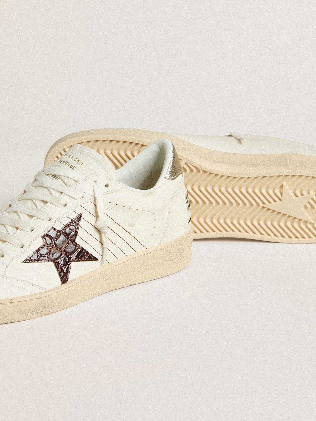 Ball Star with burgundy croc-print leather star and gold heel tab - 4