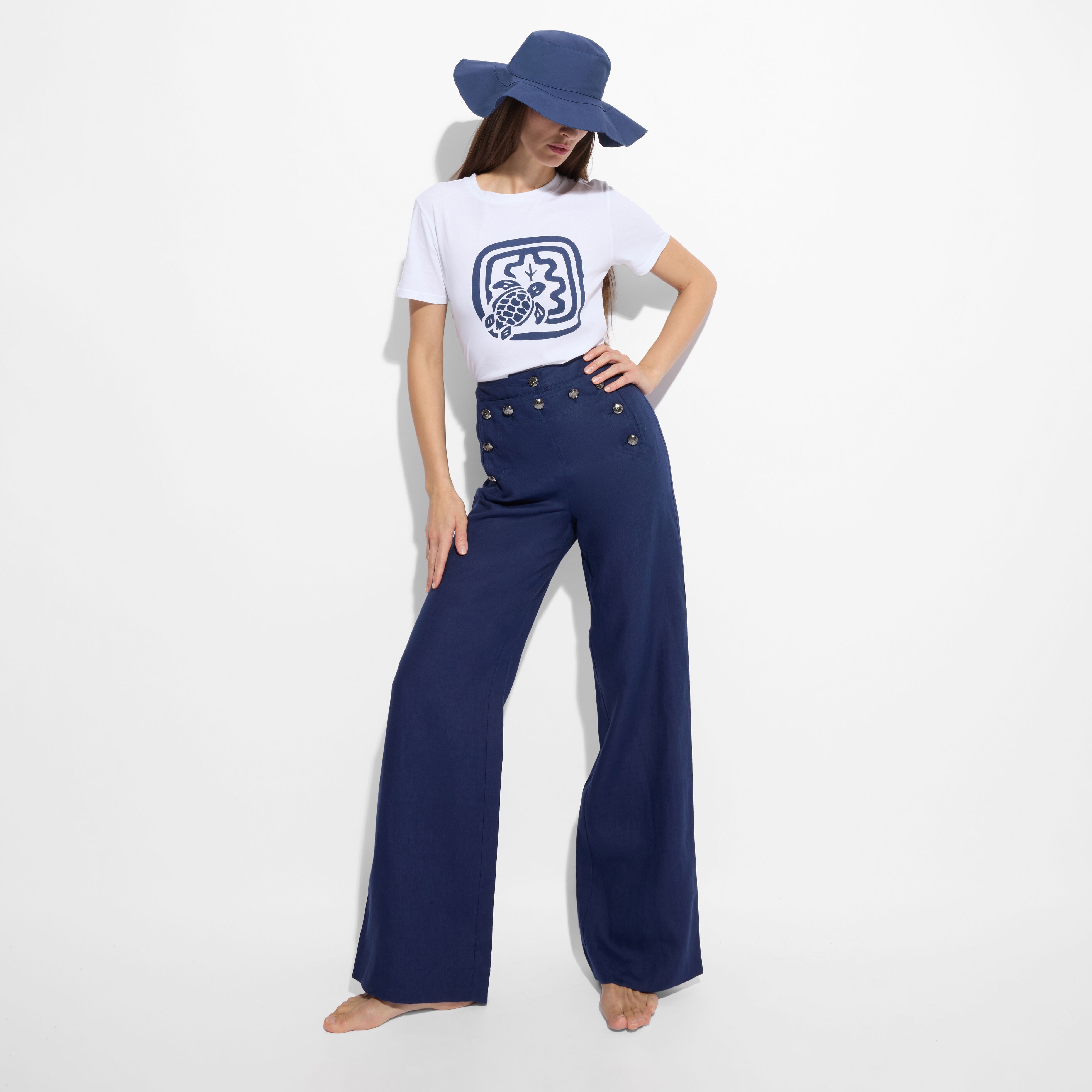 Women Organic Cotton T-Shirt - Vilebrequin x Ines de la Fressange - 3
