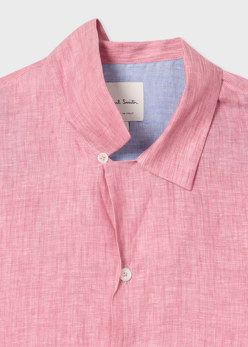 Paul Smith Pink Linen Short-Sleeve Shirt outlook