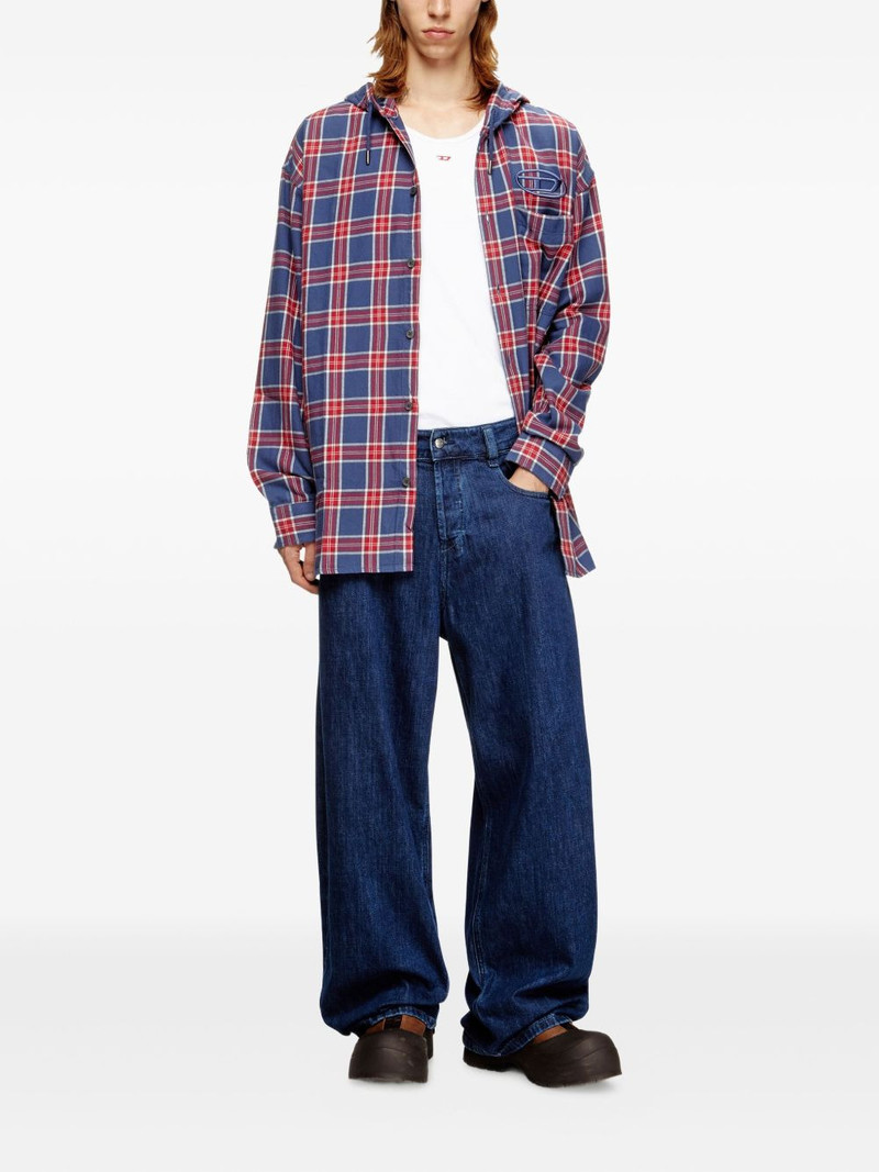 Diesel checked hooded jacket outlook