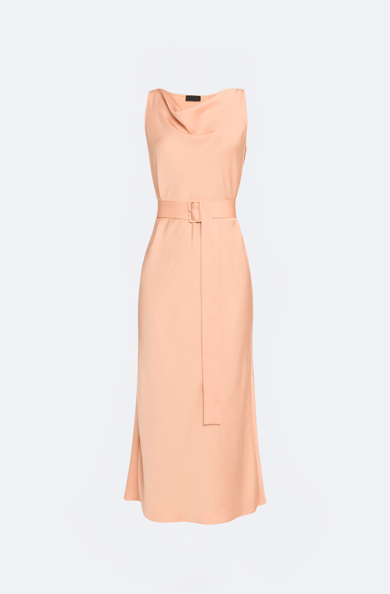 Lightweight Satin Belted Dress 1