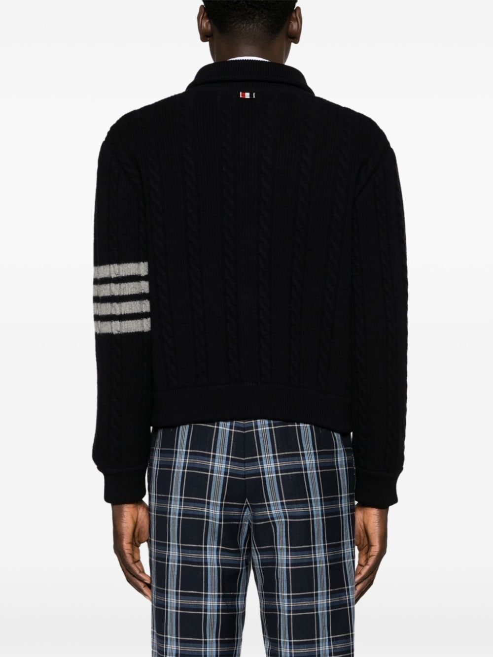 4-Bar stripe cable-knit jacket - 4