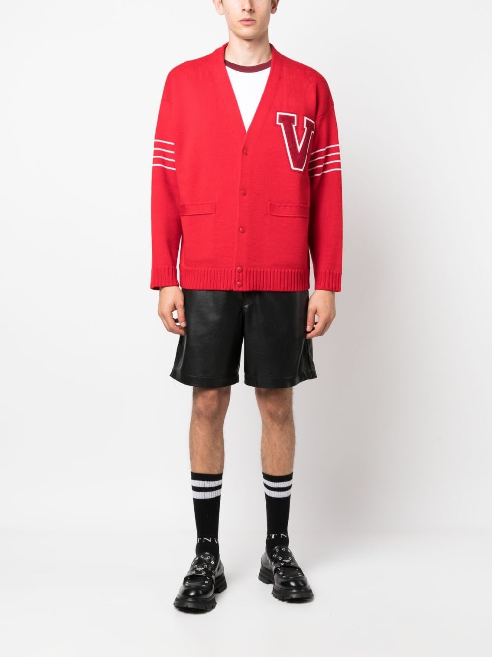 VLogo-patch wool cardigan - 2