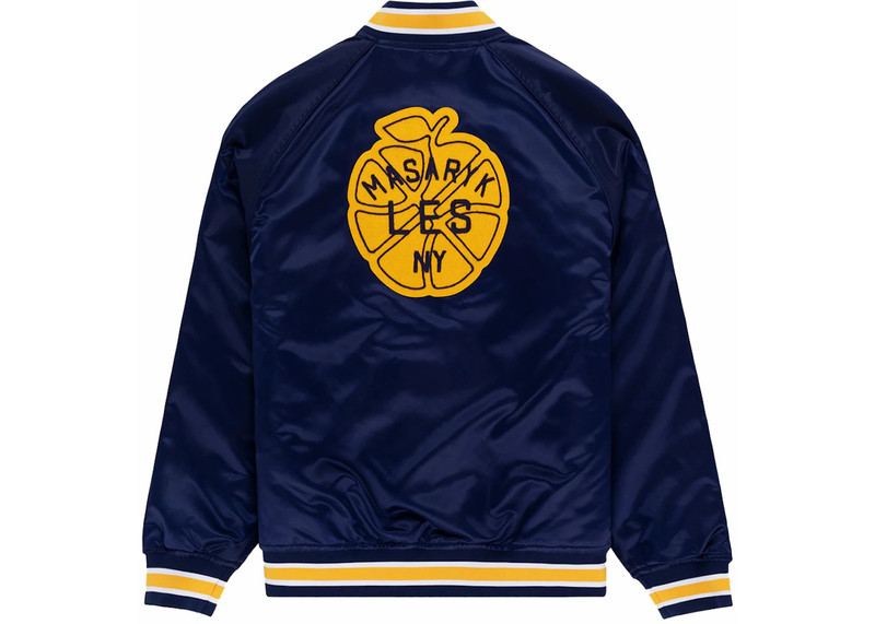 AIMÉ LEON DORE Aime Leon Dore x New Balance Sonny NY Satin Team Jacket Navy outlook