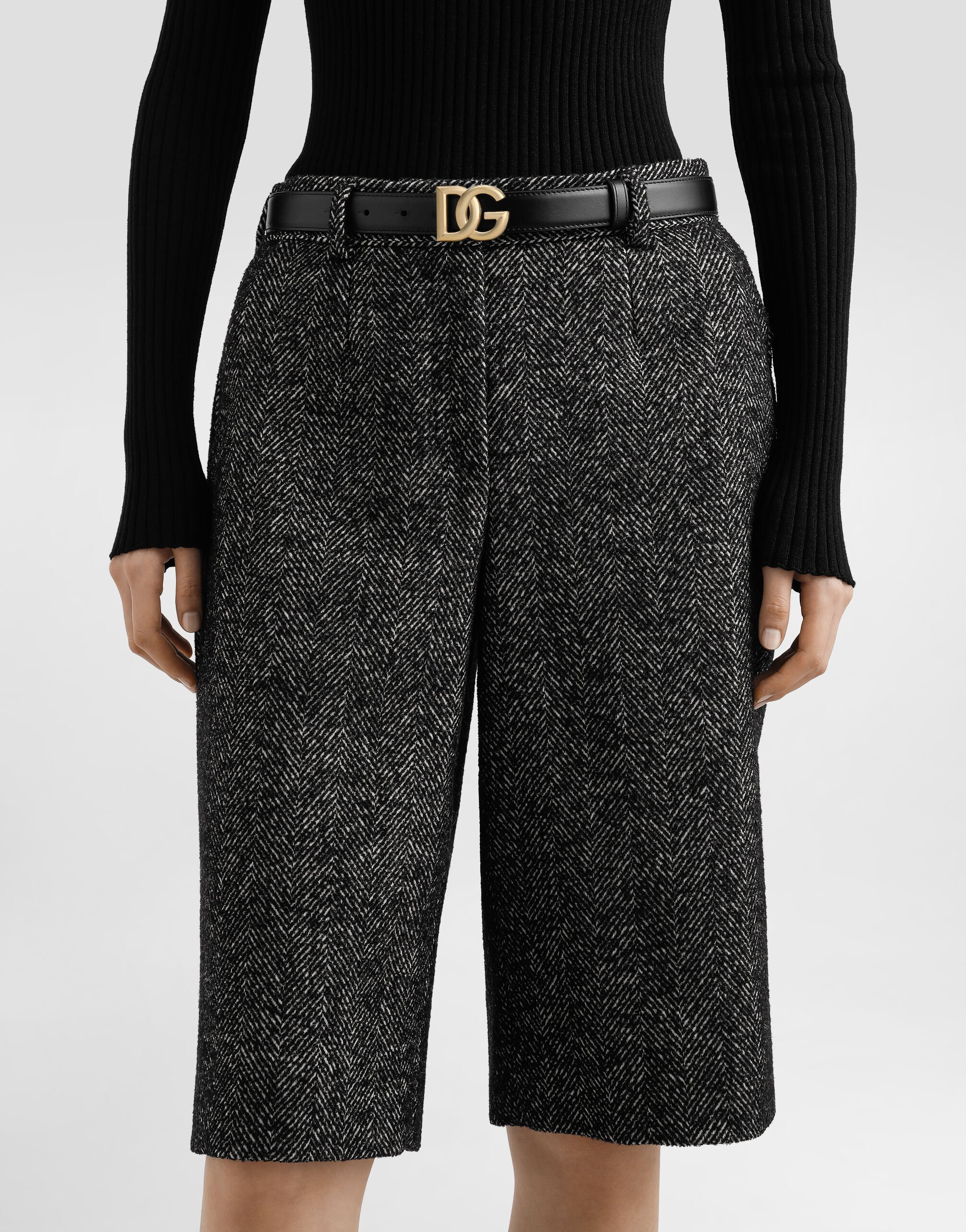 Calfskin belt with DG logo - 2
