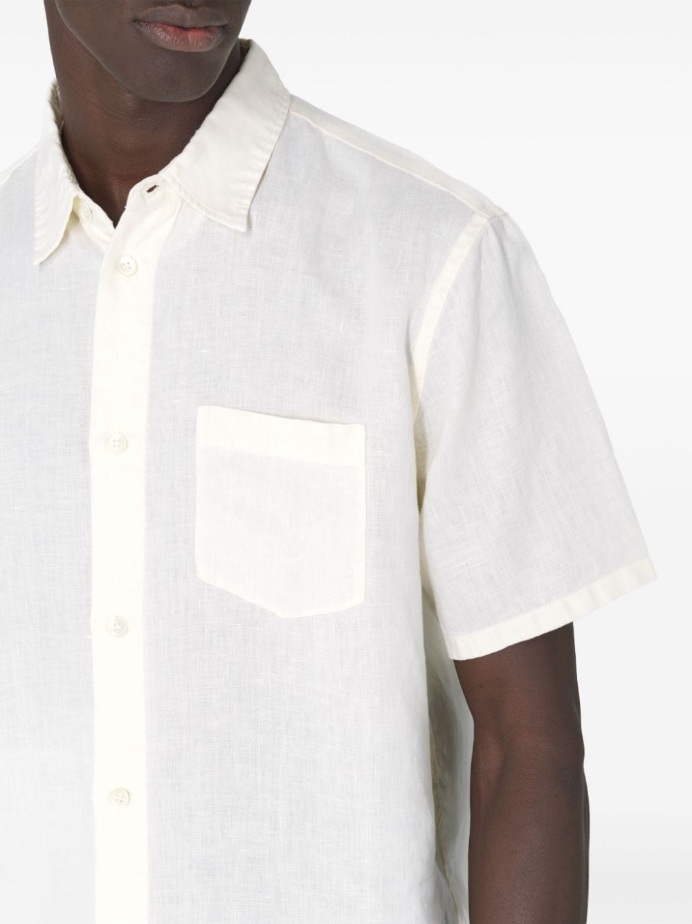 short-sleeve linen shirt - 7