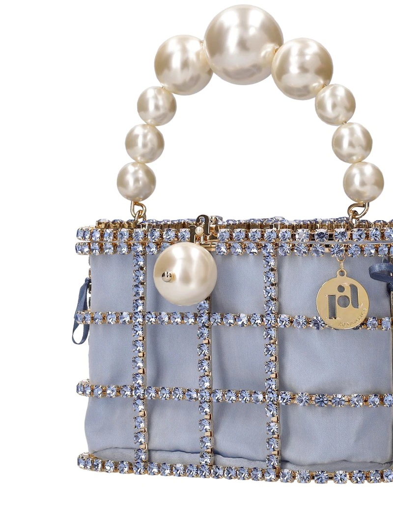Holli crystal & pearl top handle bag - 4