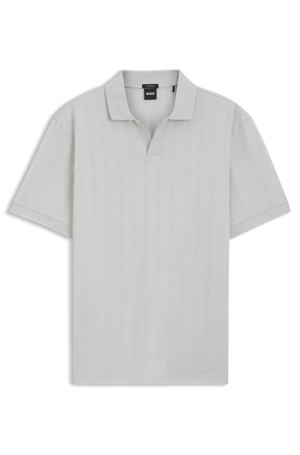 COTTON-JACQUARD POLO SHIRT WITH JOHNNY COLLAR - 1