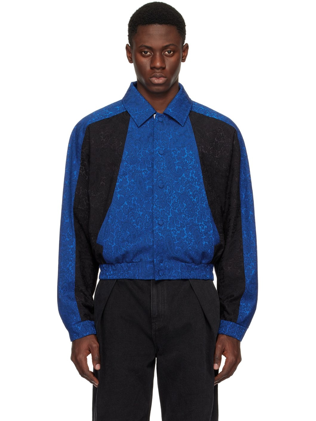 ル 年末のプロモーション ADER error REVERSIBLE | Jacket Jacquard Black & Blue ジャケット・アウター