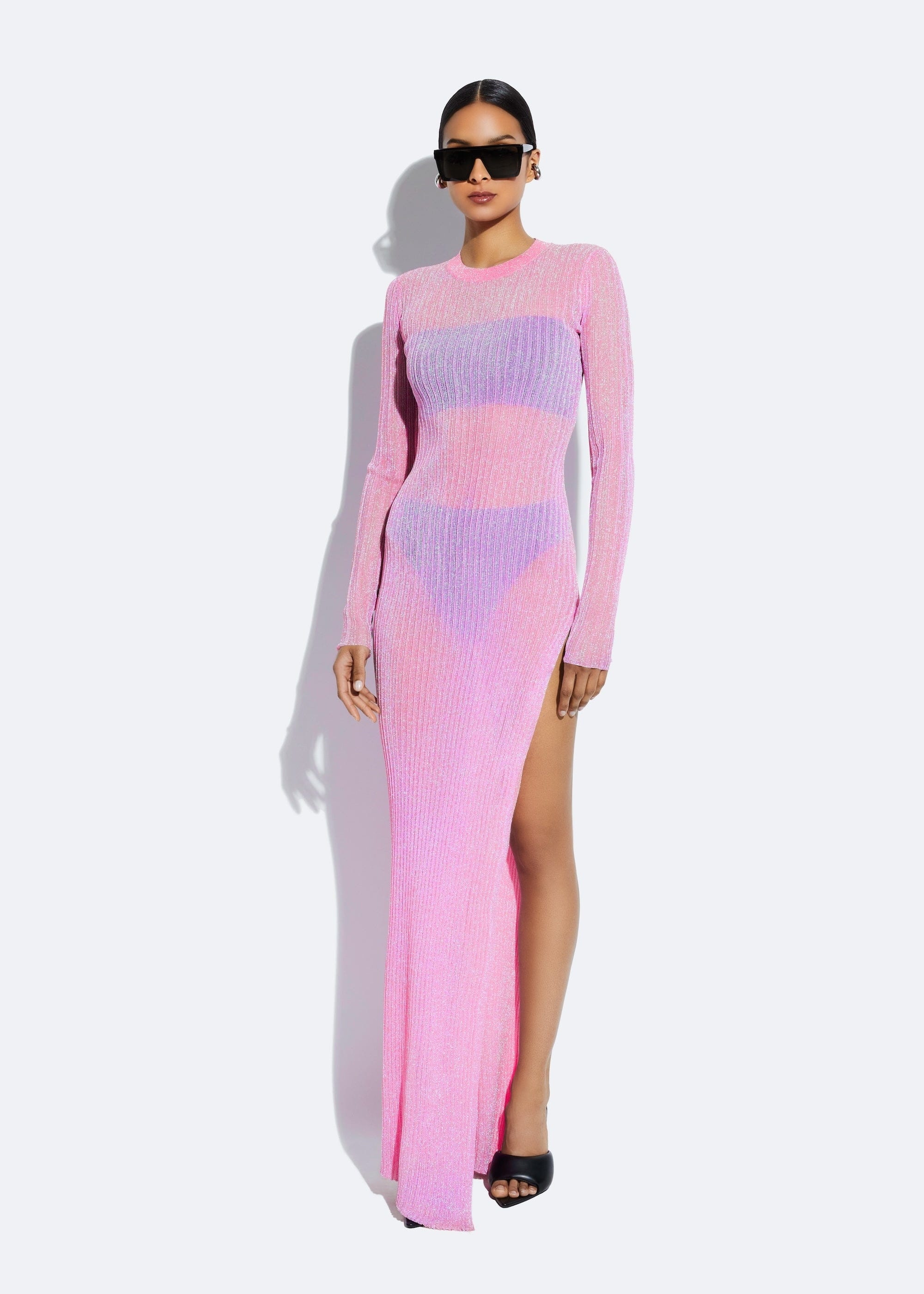 Sheer Metallic Dress - 2