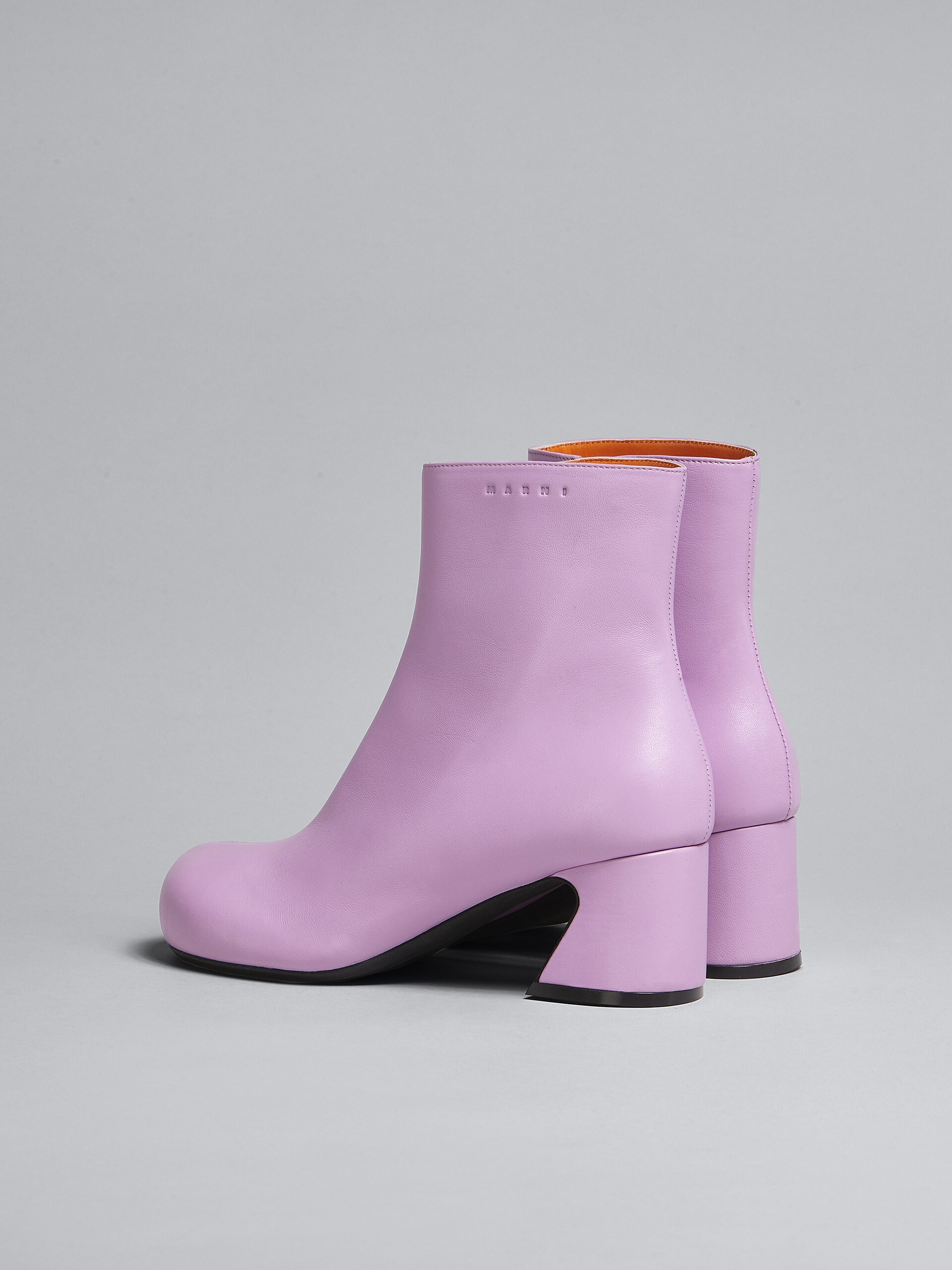 PINK LEATHER ANKLE BOOT - 3