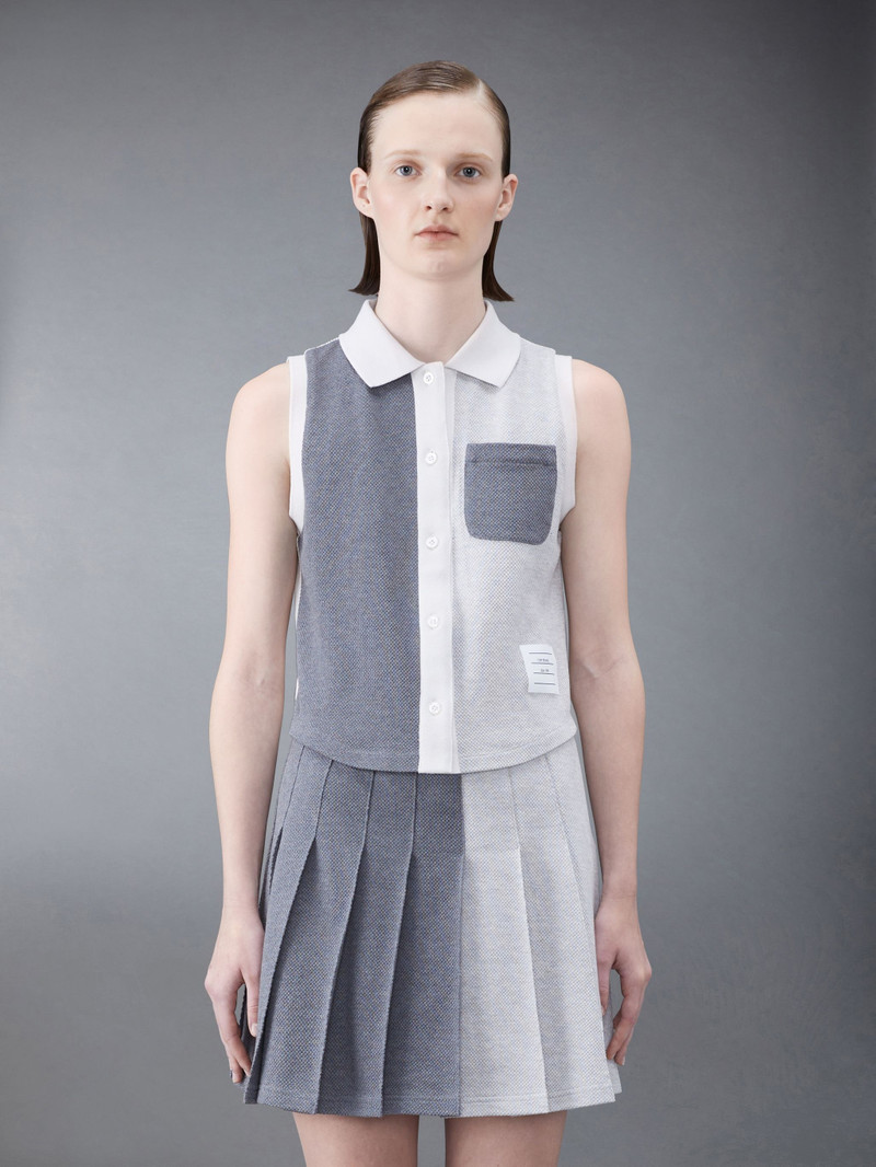 Fun-Mix Textured Cotton Tuck Sleeveless Polo 1