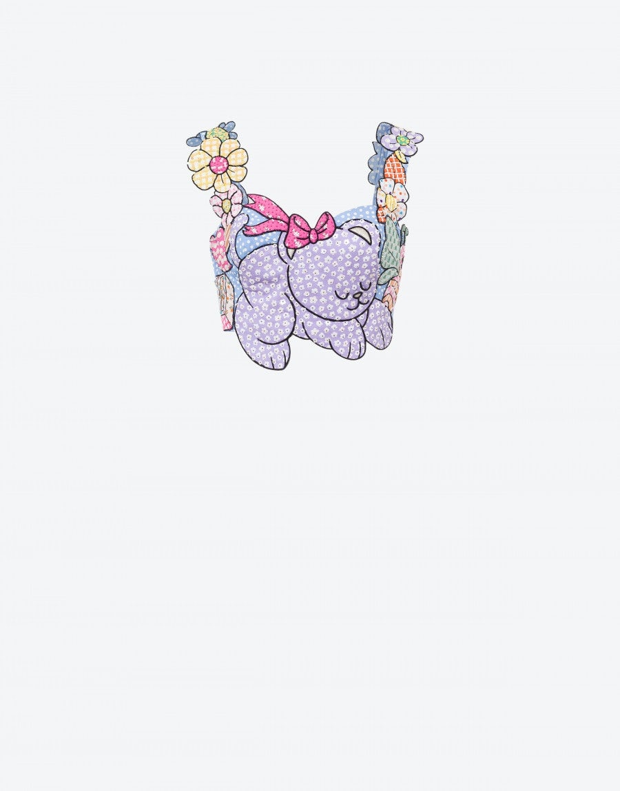 COUTURE MENAGERIE PATCHWORK CROP TOP - 1