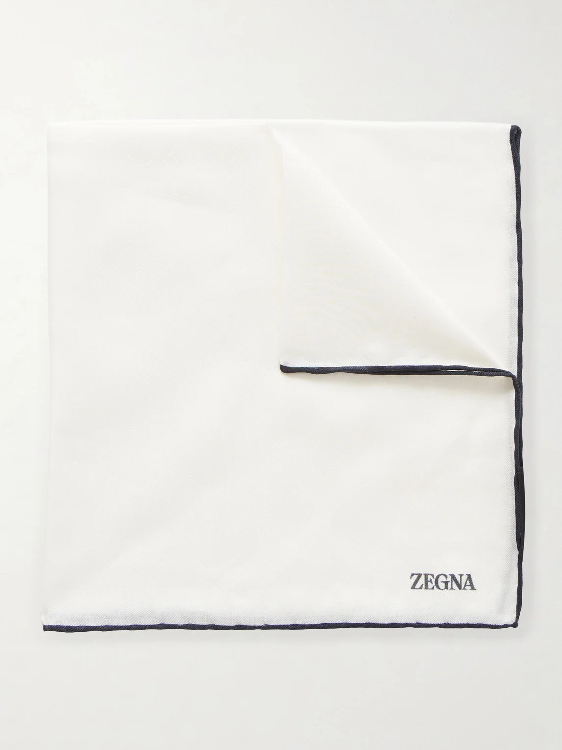 Logo-Print Cotton and Silk-Blend Pocket Square - 1