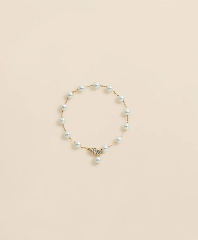 Faux-Pearl Chain Bracelet - 1