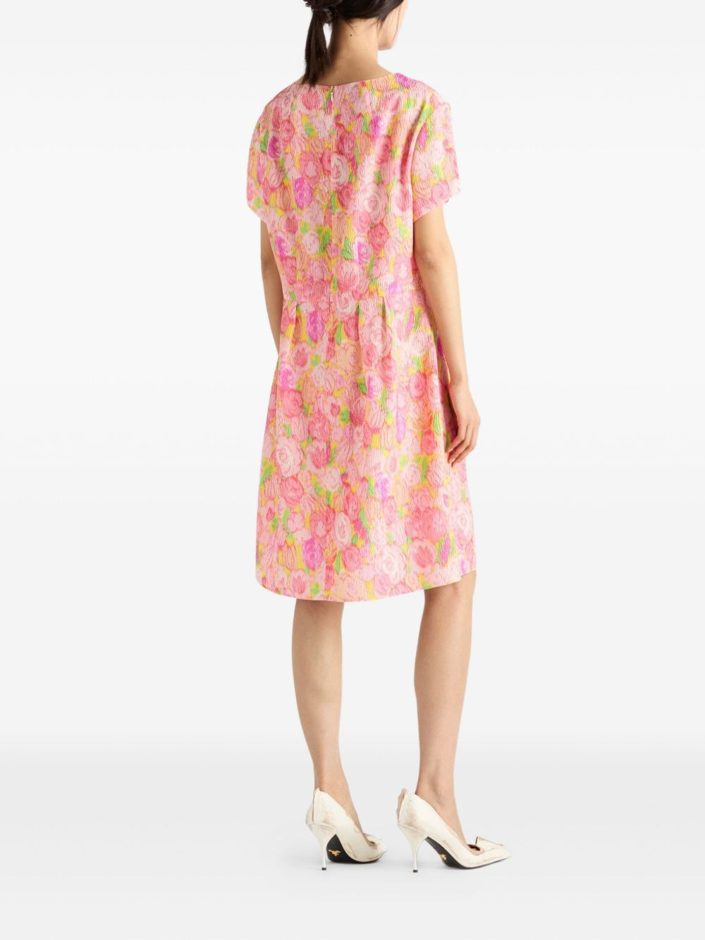 floral-print belted mini dress - 2
