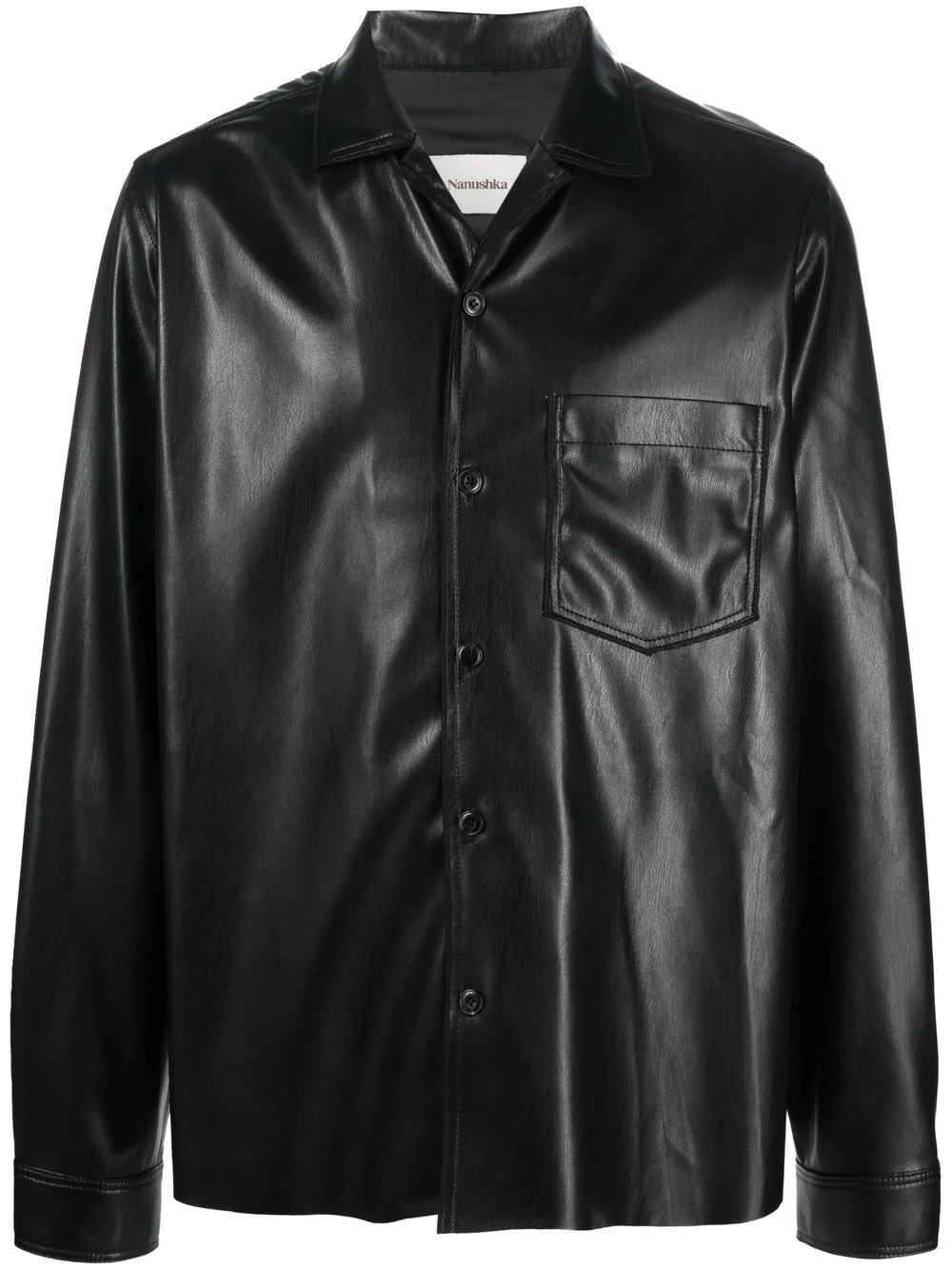 coated-finish shirt jacket - 1