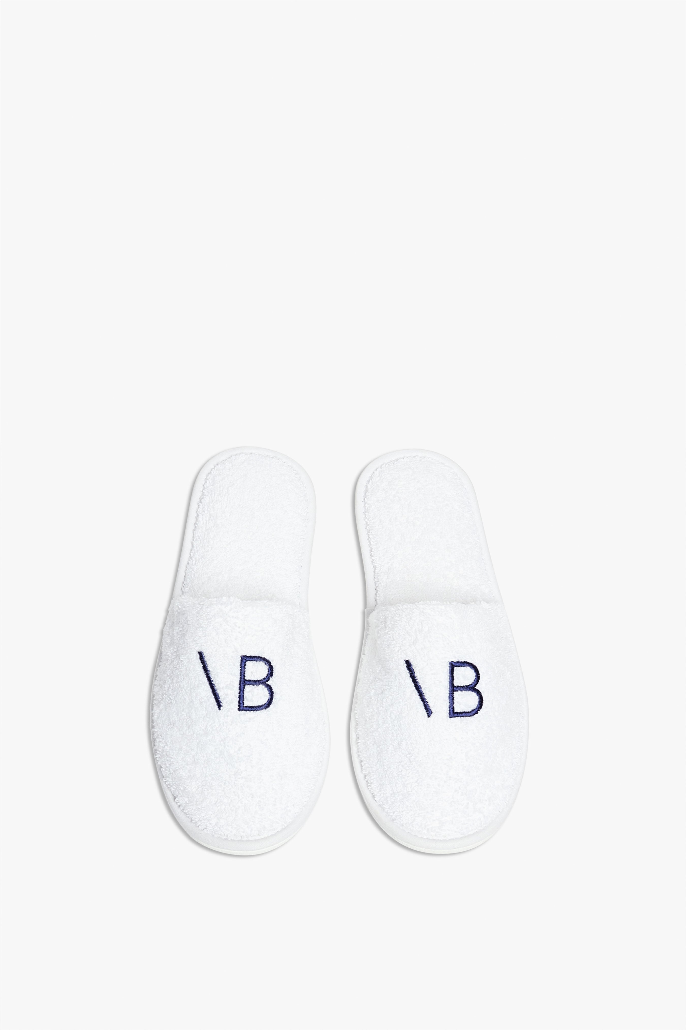VB Embroidered Slippers in Navy-White - 2