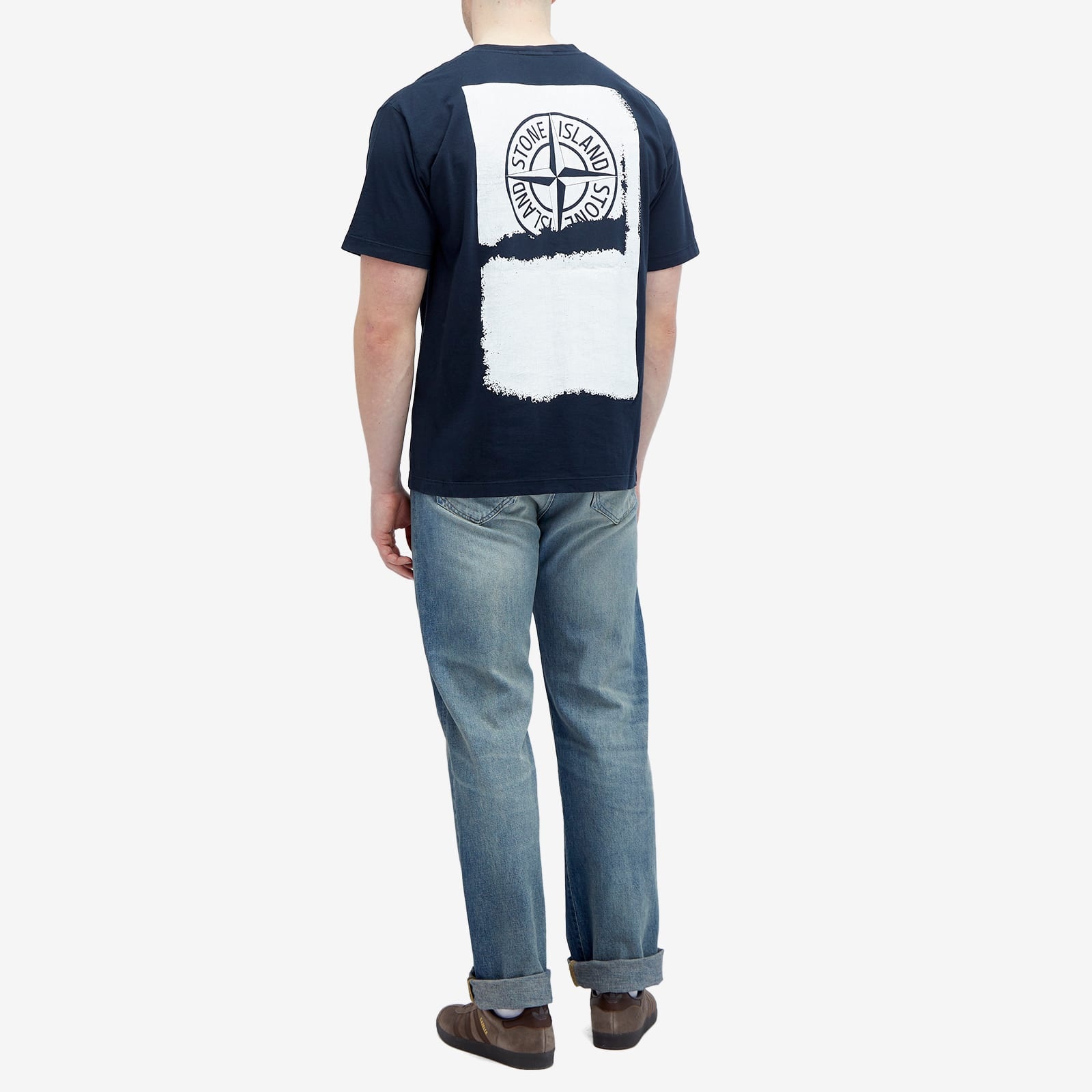 STONE  2RC89 'SCRATCHED PAINT ONE' PRINT Tシャツ Stone Island 2RC89 'SCRATCHED PAINT ONE' PRINT MUSK GREEN