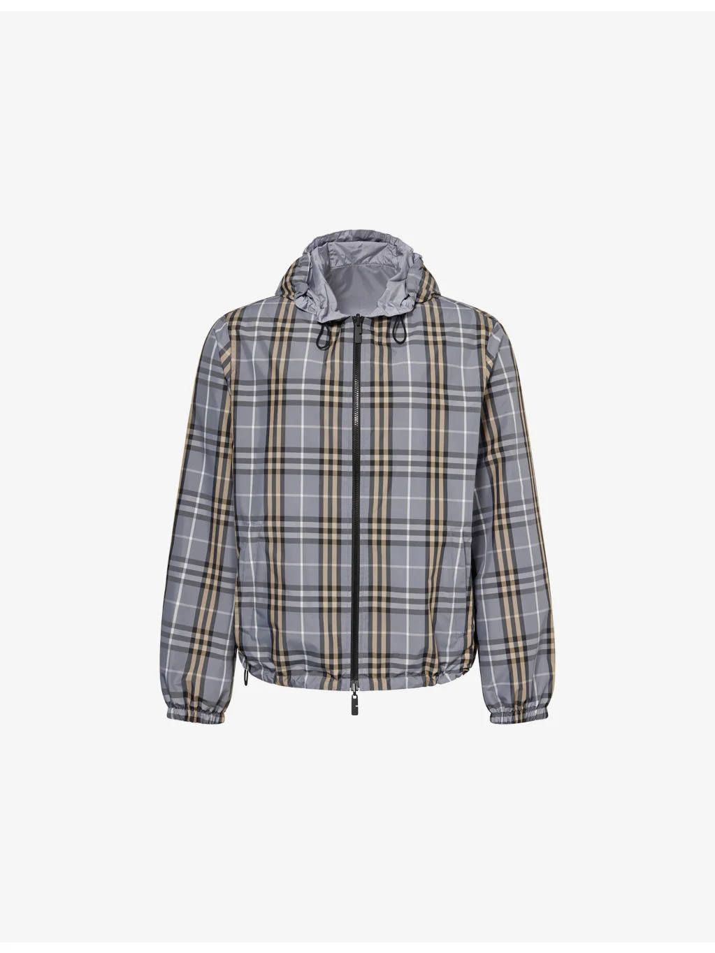 Reversible Check Hooded Anorak Jacket - 1