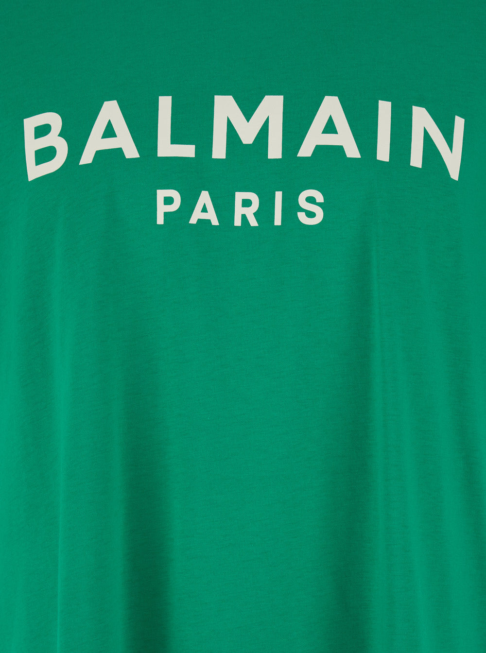 Balmain Men Green Crewneck T-Shirt With Logo Lettering Print On The Front In Cotton Man - 3