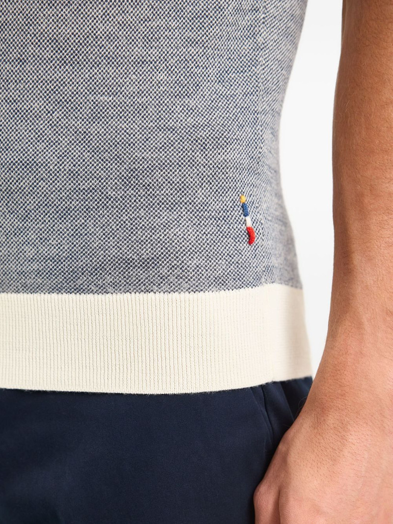 contrast-band short-sleeve polo shirt 4