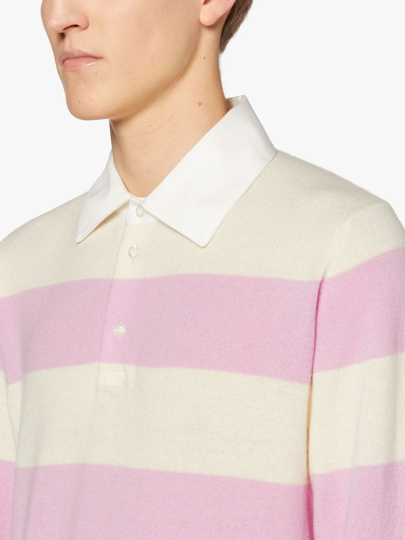 PINK WOOL KNITTED RUGBY SHIRT | GKM-202 5