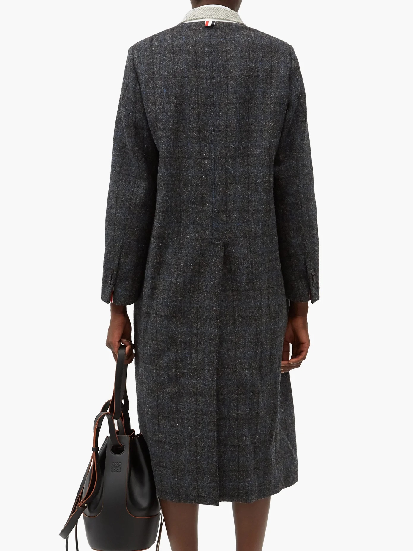 Patch-pocket checked wool-tweed coat - 5