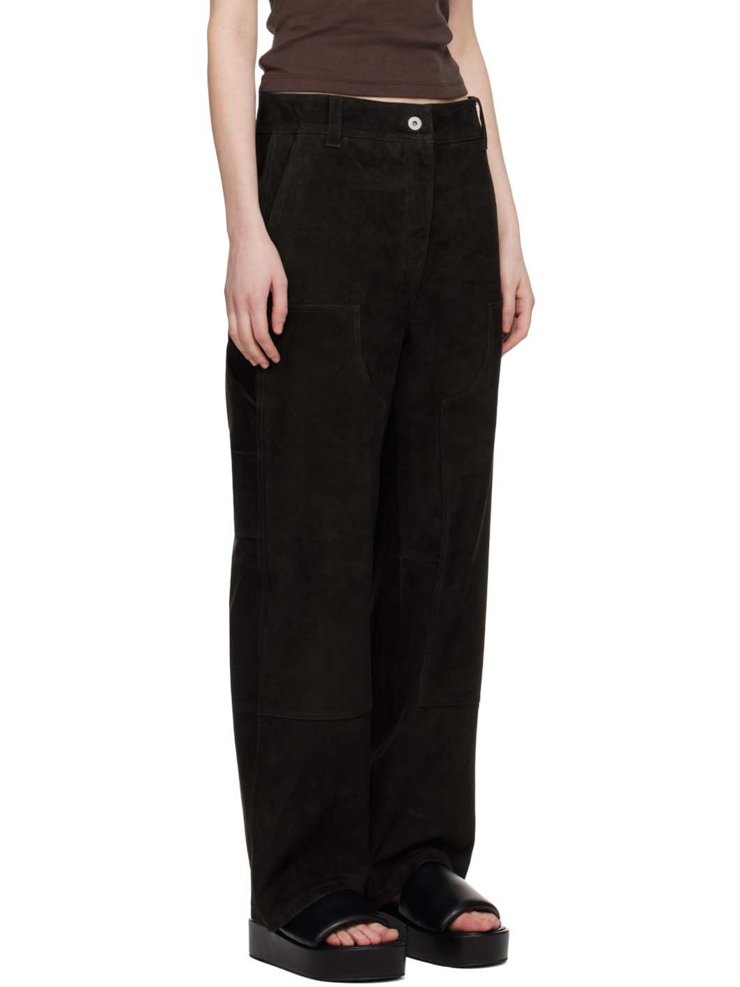 Black Rosalia Suede Pants - 2