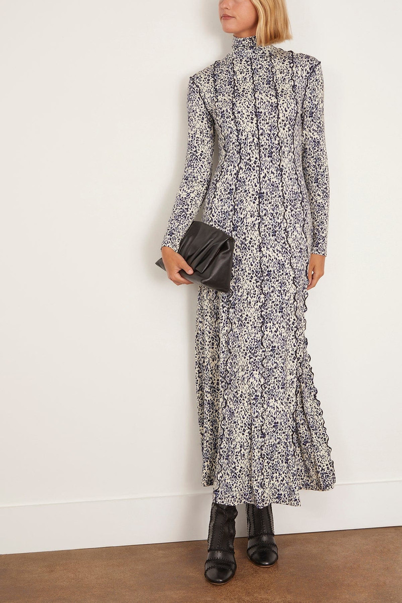 Proenza Schouler Mabel Dress in Cheetah Jersey Cream Multi outlook