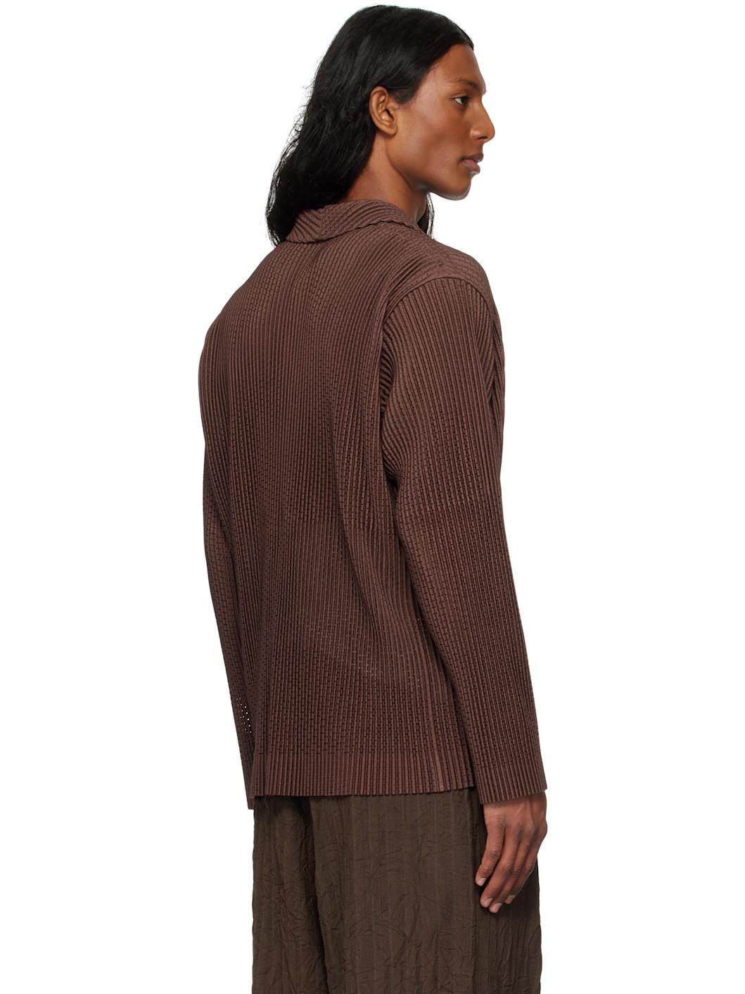 Brown Outer Mesh Blazer - 3