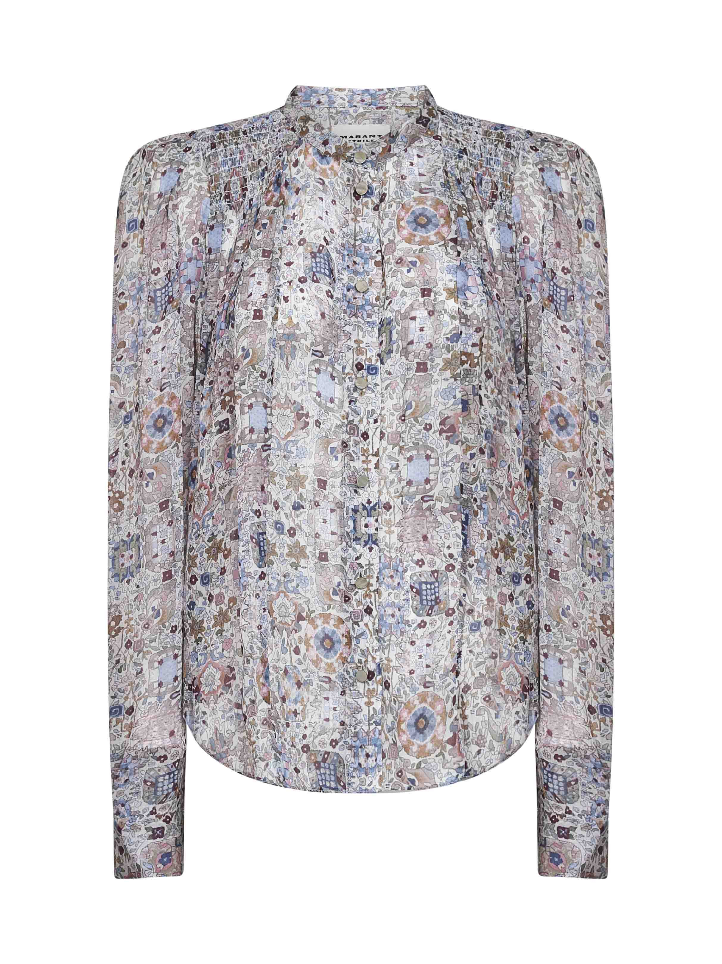 Ecru printed crepe Noeline blouse - 1