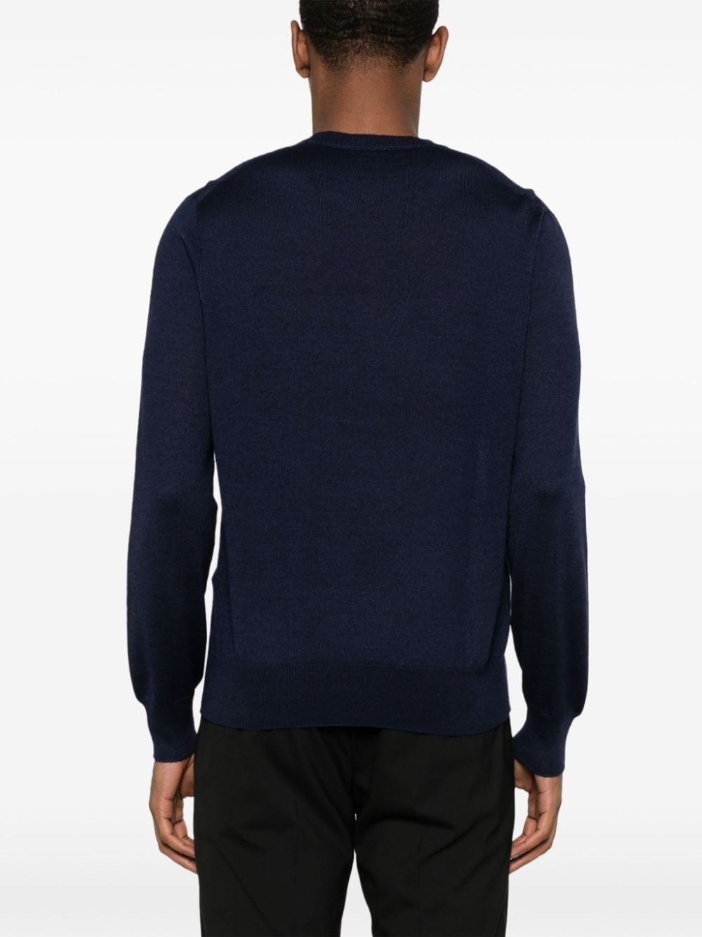 V-neck fine-knit jumper - 4